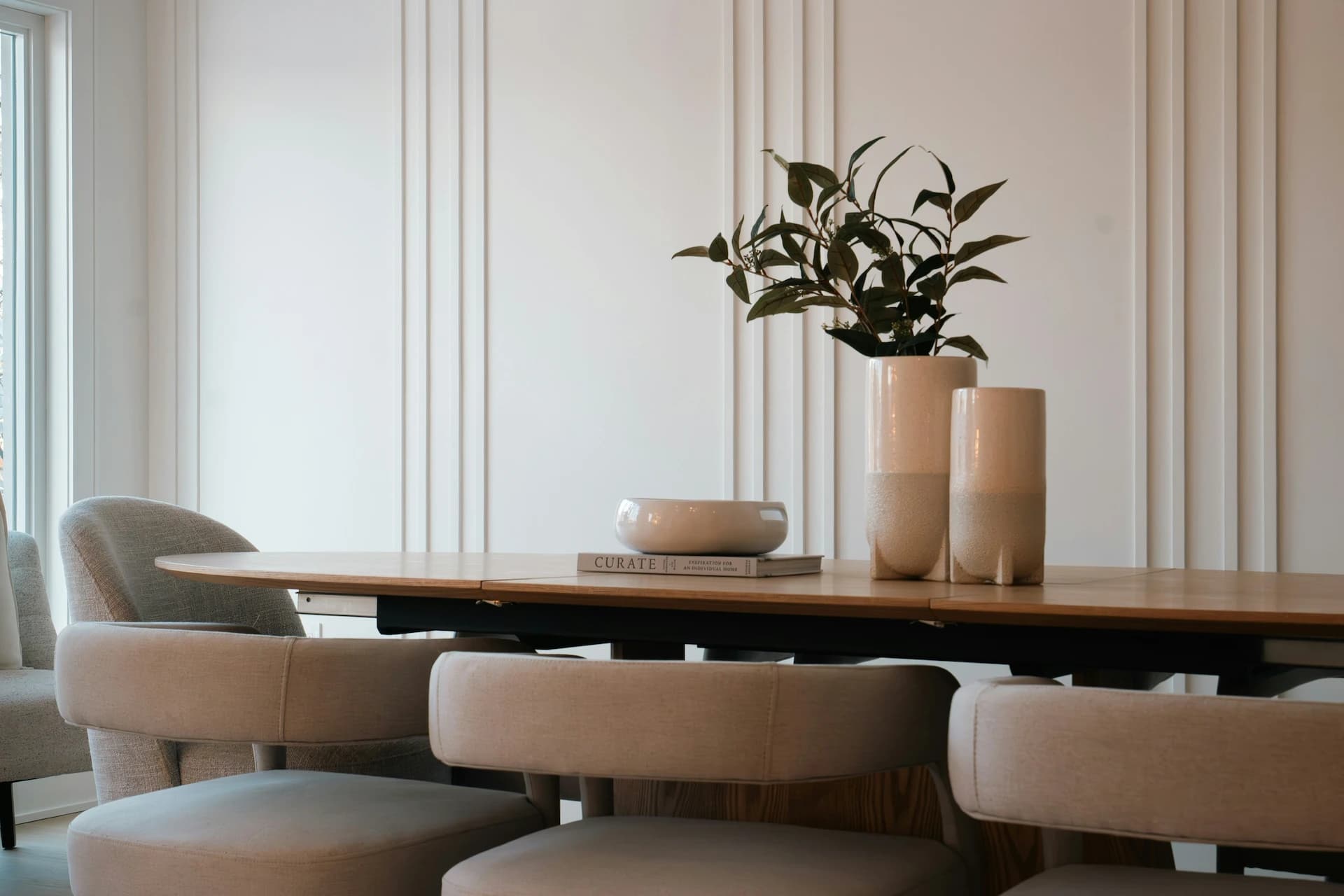 Elegant modern interior with warm tones