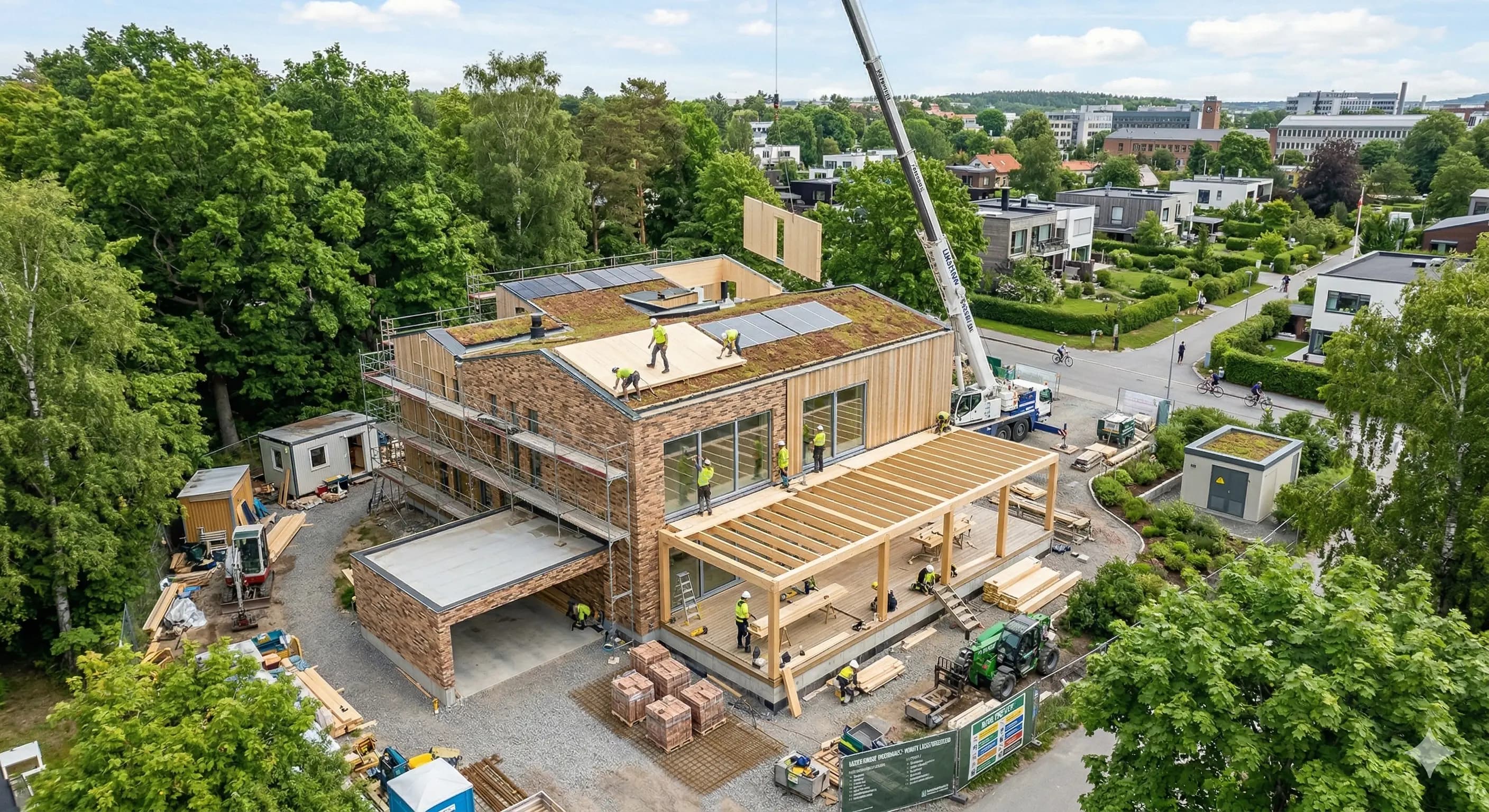 Construction site with smart building infrastructure