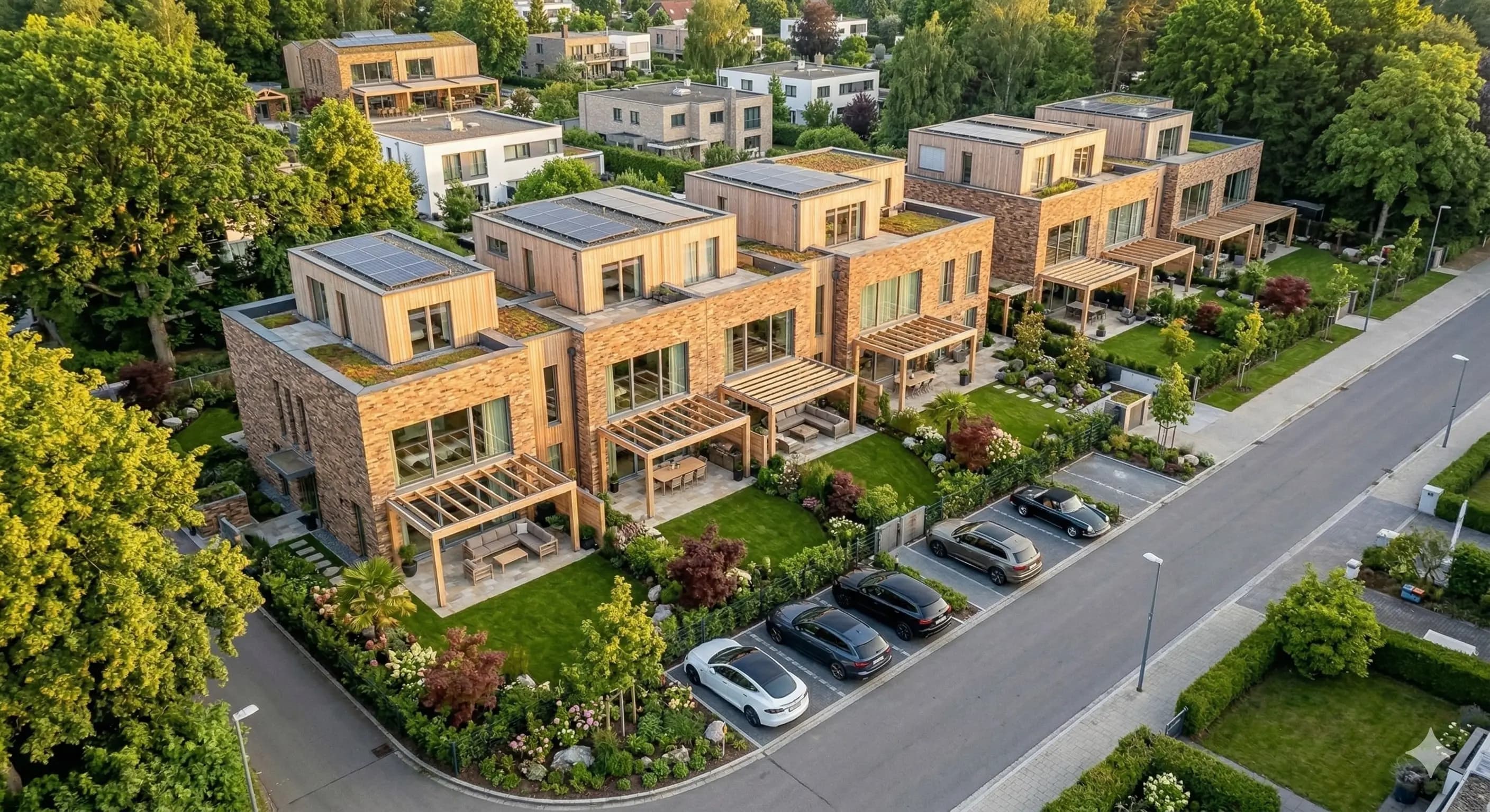 Modern smart home neighborhood