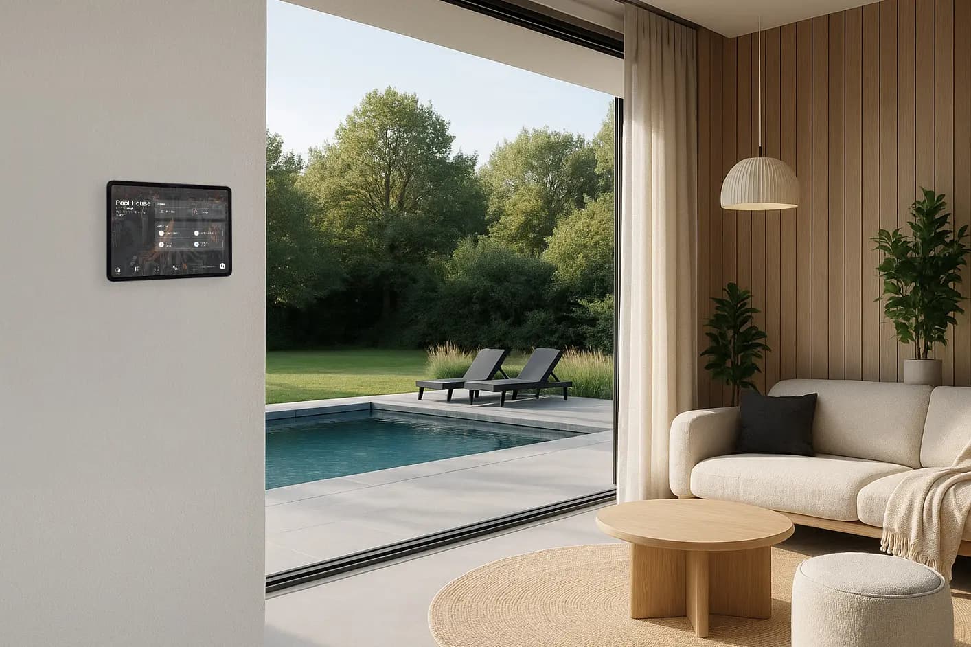 Luxury pool house with automated systems